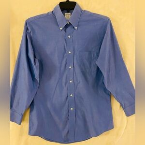 Brooks Brothers Regent Fit Non-Iron Shirt 15.5/32 Supima Cotton Blue